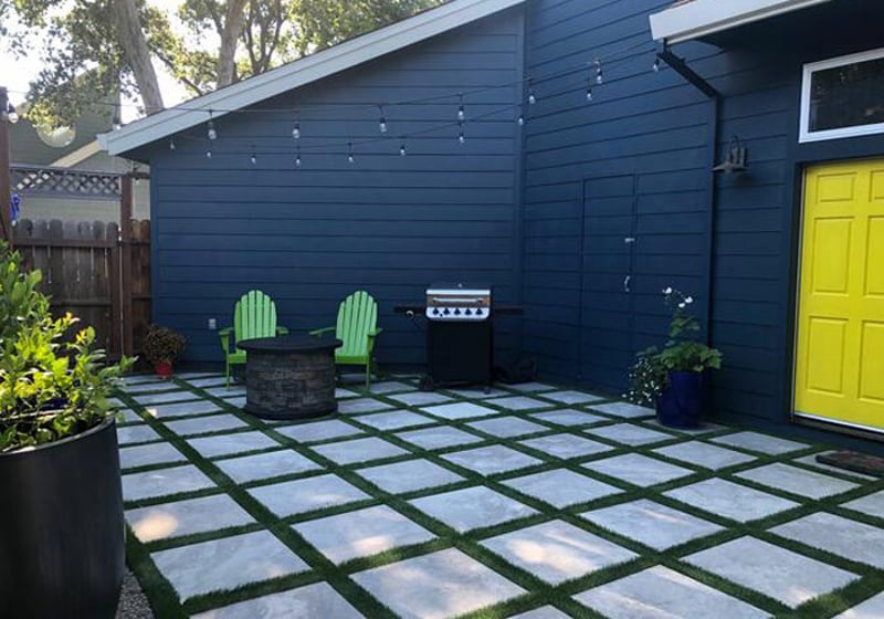 Artificial Turf Concrete Inlays